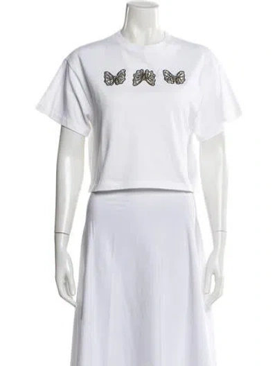 Pre-owned Maje Graphic Print Crew Neck T-shirt W/ Tags In White