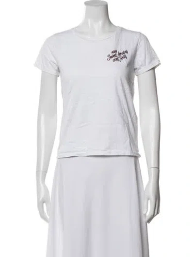 Pre-owned Maje Graphic Print Crew Neck T-shirt In White