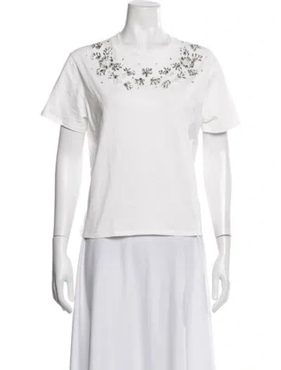 Pre-owned Maje Graphic Print Crew Neck T-shirt In White