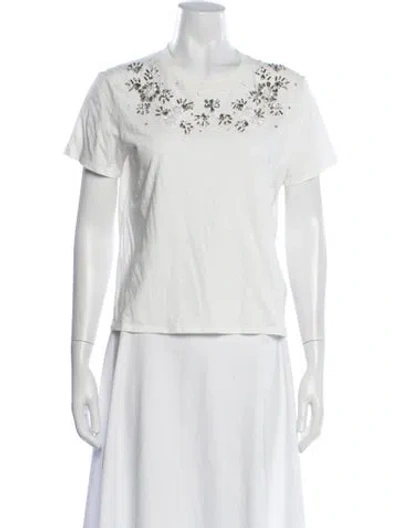 Pre-owned Maje Graphic Print Crew Neck T-shirt In White
