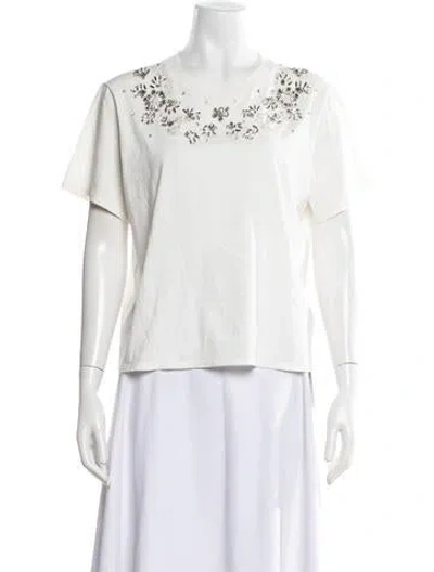 Pre-owned Maje Graphic Print Crew Neck T-shirt In White