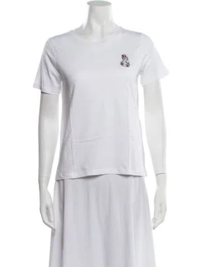 Pre-owned Maje Graphic Print Crew Neck T-shirt In White