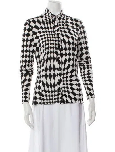 Pre-owned Maje Graphic Print Long Sleeve Blouse In Multi