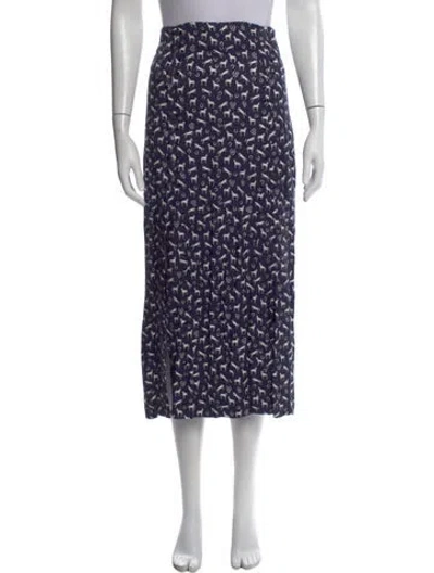 Pre-owned Maje Graphic Print Midi Length Skirt In Blue