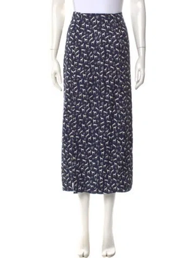 Pre-owned Maje Graphic Print Midi Length Skirt In Blue