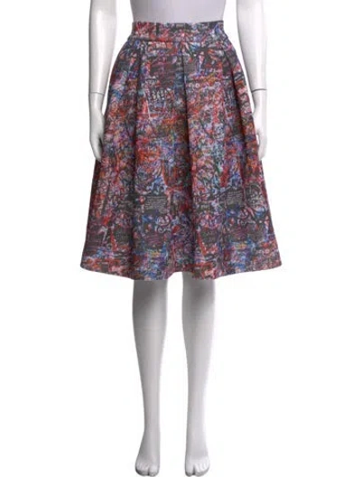 Pre-owned Maje Graphic Print Midi Length Skirt In Purple
