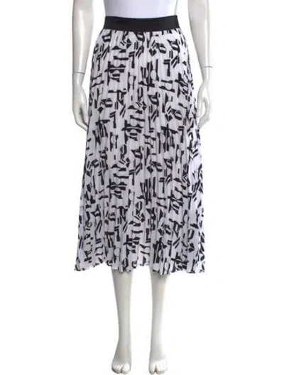 Pre-owned Maje Graphic Print Midi Length Skirt In White