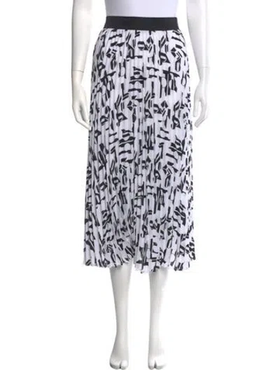 Pre-owned Maje Graphic Print Midi Length Skirt In White