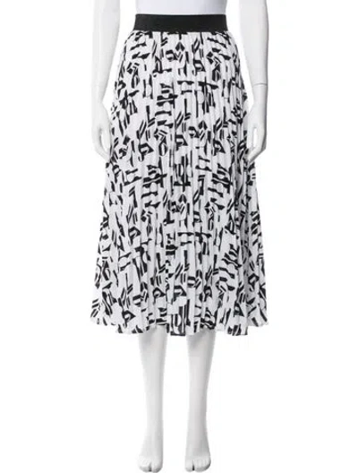 Pre-owned Maje Graphic Print Midi Length Skirt In White