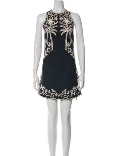 Pre-owned Maje Graphic Print Mini Dress In Black