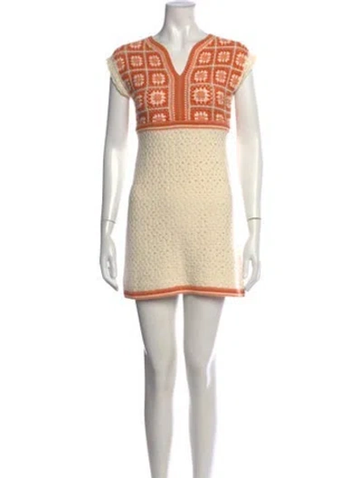 Pre-owned Maje Graphic Print Mini Dress In Neutrals