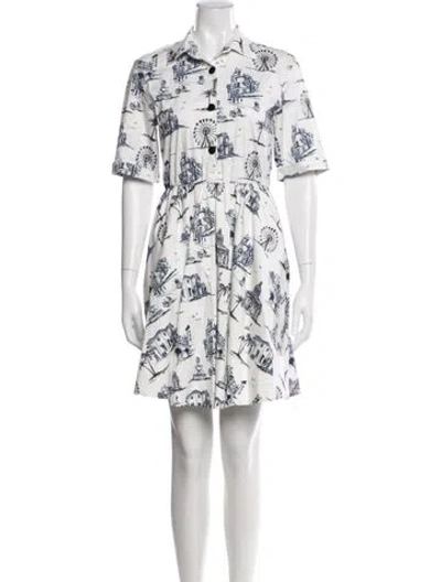 Pre-owned Maje Graphic Print Mini Dress In White
