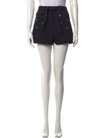 Pre-owned Maje Graphic Print Mini Shorts In Black