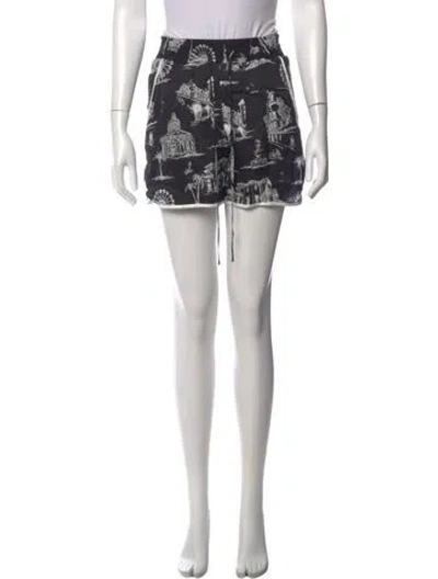 Pre-owned Maje Graphic Print Mini Shorts In Black