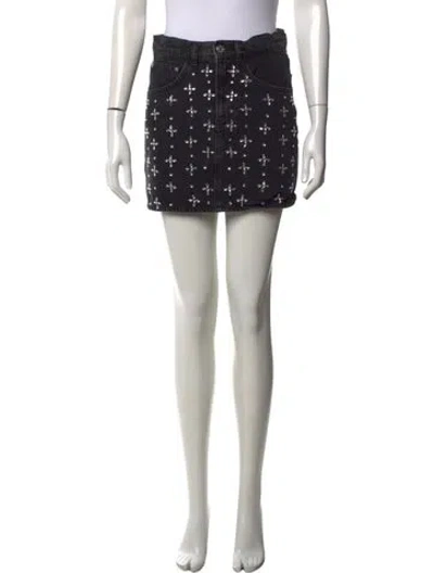 Pre-owned Maje Graphic Print Mini Skirt In Blue