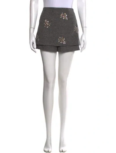Pre-owned Maje Graphic Print Mini Skirt In Gray