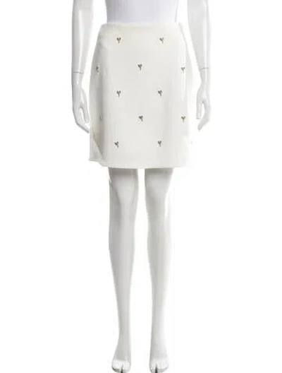 Pre-owned Maje Graphic Print Mini Skirt In White