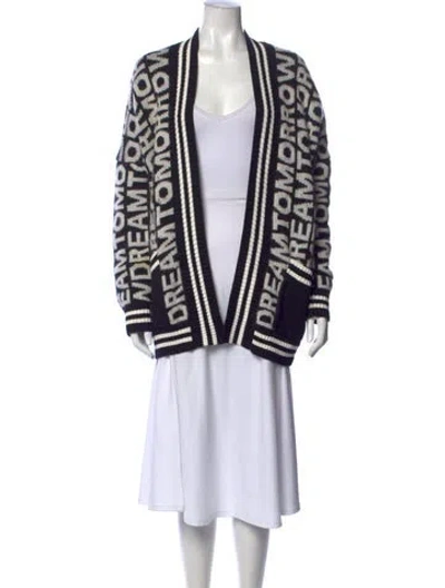 Pre-owned Maje Graphic Print Open Front Sweater In Multi