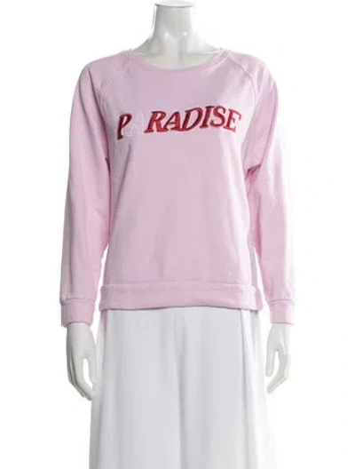 Pre-owned Maje Graphic Print Scoop Neck Sweatshirt In Pink