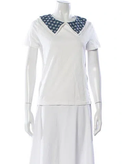Pre-owned Maje Graphic Print Short Sleeve T-shirt In White
