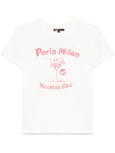 Maje Graphic-print T-shirt In White