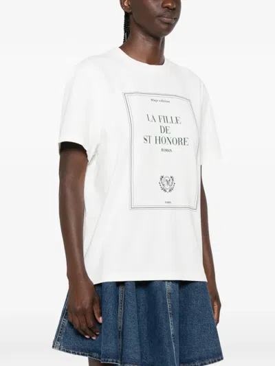 Maje Graphic-print T-shirt In White