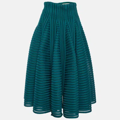 Maje Green Mesh Julien Mini Skirt In Multi