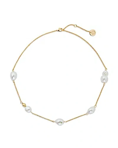 Maje Pearl-embellished Necklace In White/gold