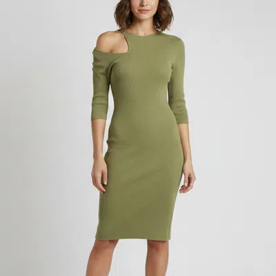 Pre-owned Maje Green Rib Knit Cut-out Riviana Mini Dress M