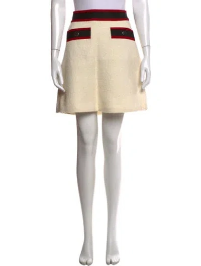 Pre-owned Maje Grosgrain Trim Mini Skirt In Neutral