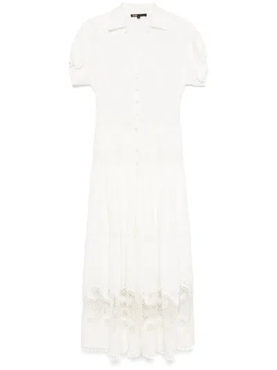 Maje Guipure-lace Maxi Dress In White