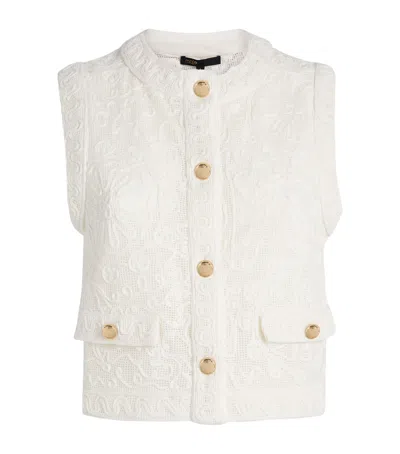 Maje Guipure Lace Waistcoat In White