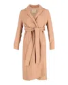 Maje Gump Pleated Trench Coat In Beige Polyester In Beige