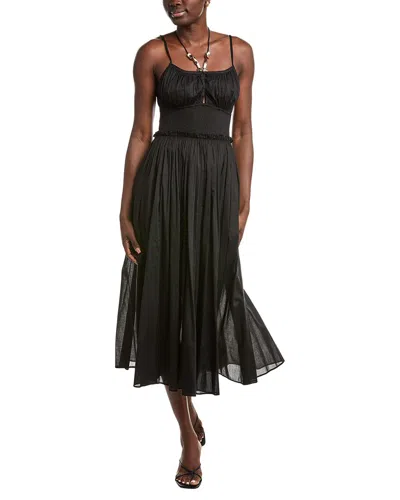 Maje Halter Neck Midi Dress In Black