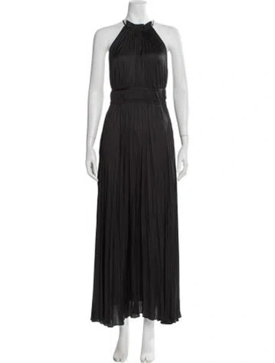 Pre-owned Maje Halterneck Long Dress W/ Tags In Black