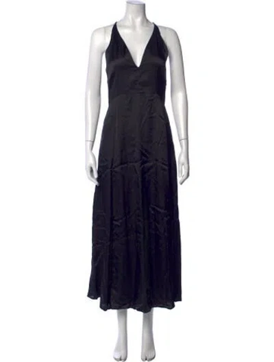 Pre-owned Maje Halterneck Long Dress W/ Tags In Black