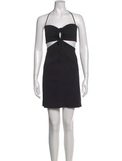 Pre-owned Maje Halterneck Mini Dress In Black