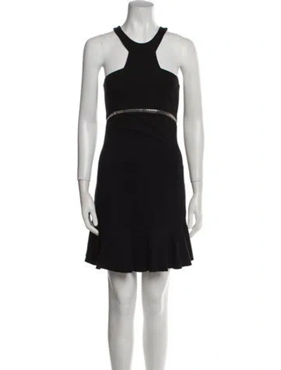 Pre-owned Maje Halterneck Mini Dress In Black