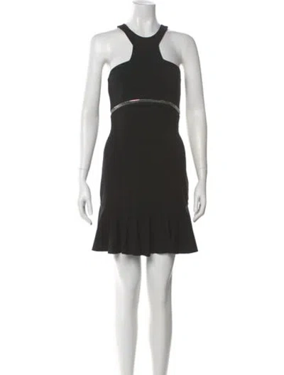 Pre-owned Maje Halterneck Mini Dress In Black