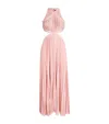Maje Riconil Pleated Midi Dress In Pink