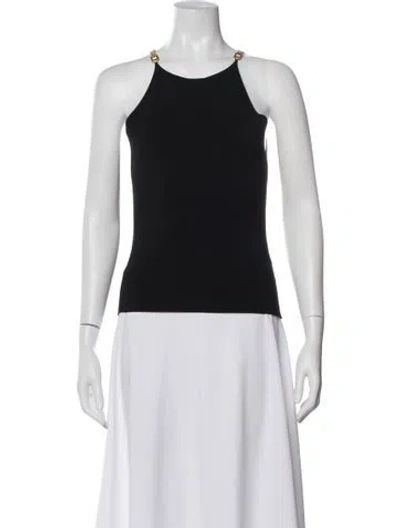 Pre-owned Maje Halterneck Sleeveless Top In Black