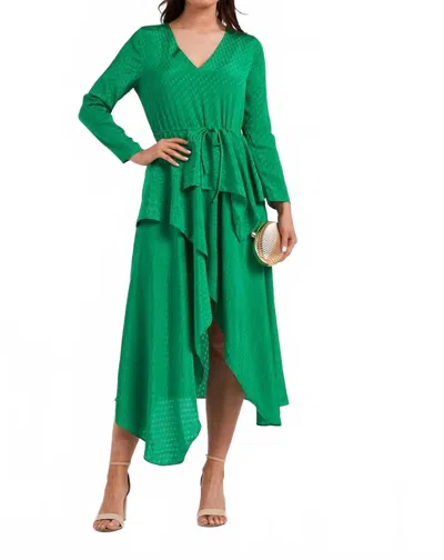 Maje Happy Days Flowing Midi Dress In Green