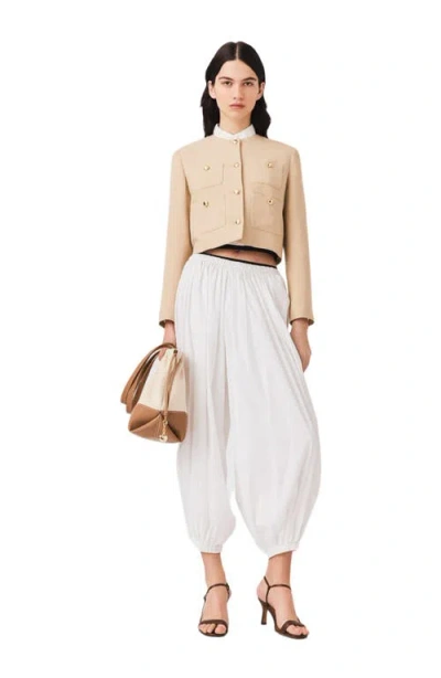 Maje Harem Cotton Trousers In White