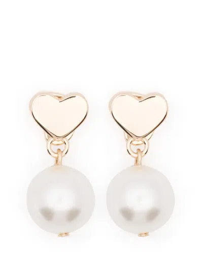 Maje Heart Glass Earrings In Gold