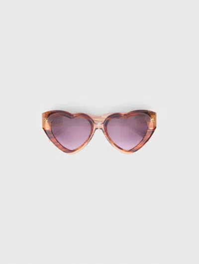 Maje Heart Sunglasses In Gold