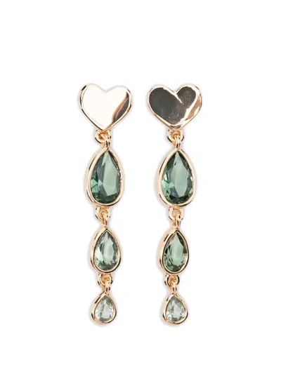 Maje Heart Zirconia Earrings In Gold