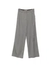 Maje Herringbone Belt-loop Trousers In Gray