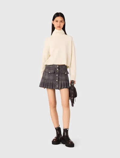 Maje High-neck Cashmere Jumper In Neutral