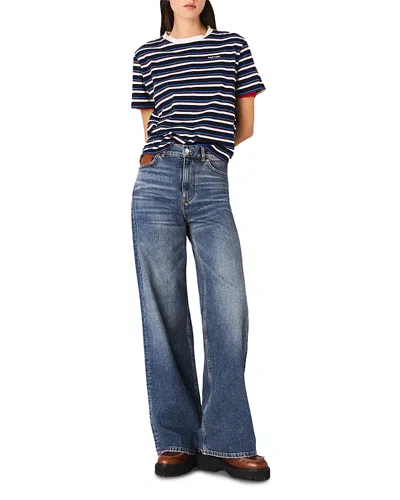 MAJE HIGH RISE WIDE LEG JEANS IN BLUE