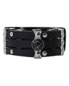 Maje High-waisted Belt With Metal In Black Leather In Black